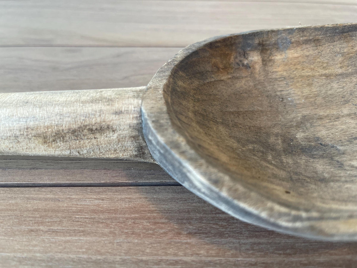 Antique Hand-Carved Wooden Paddle Board