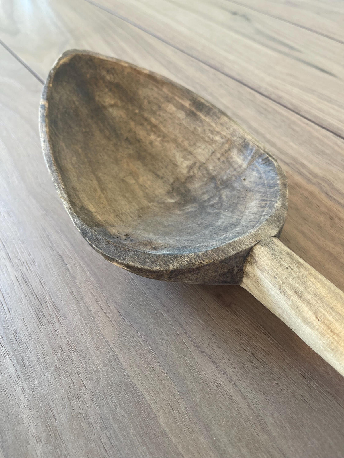 Antique Hand-Carved Wooden Paddle Board