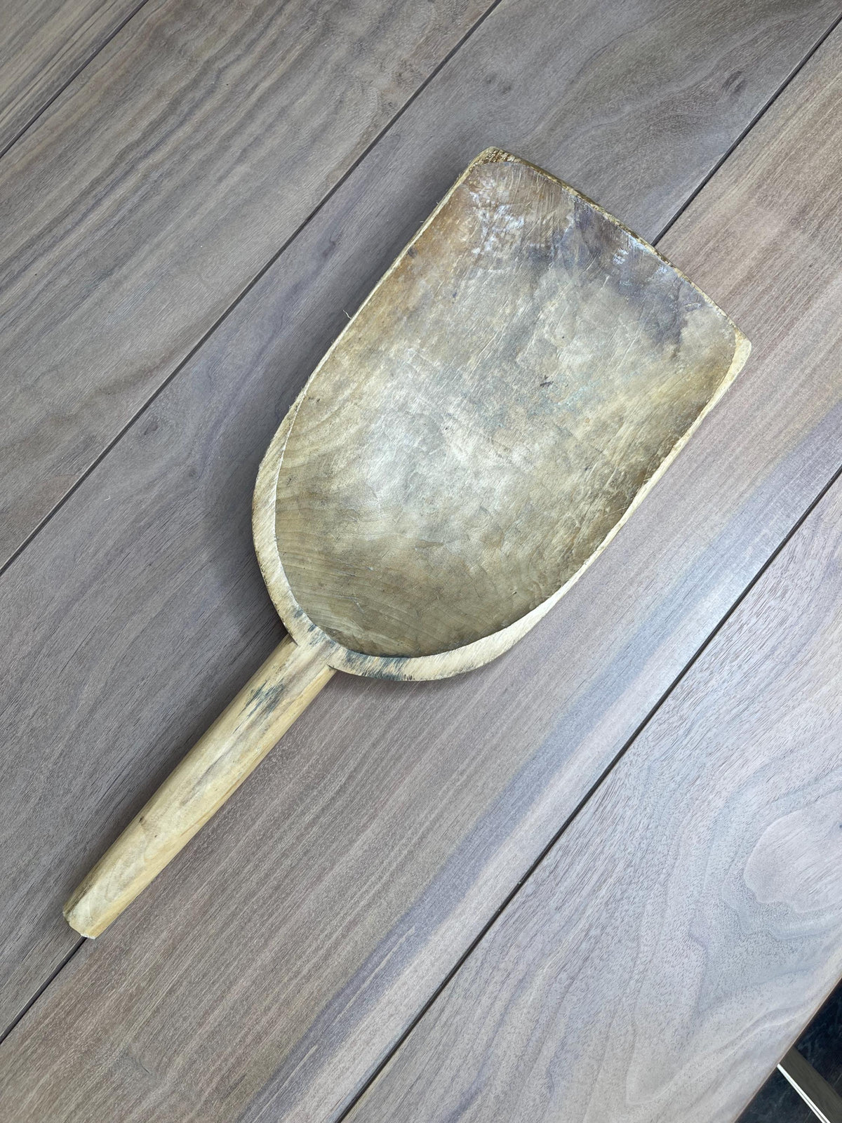Antique Hand-Carved Wooden Paddle Board