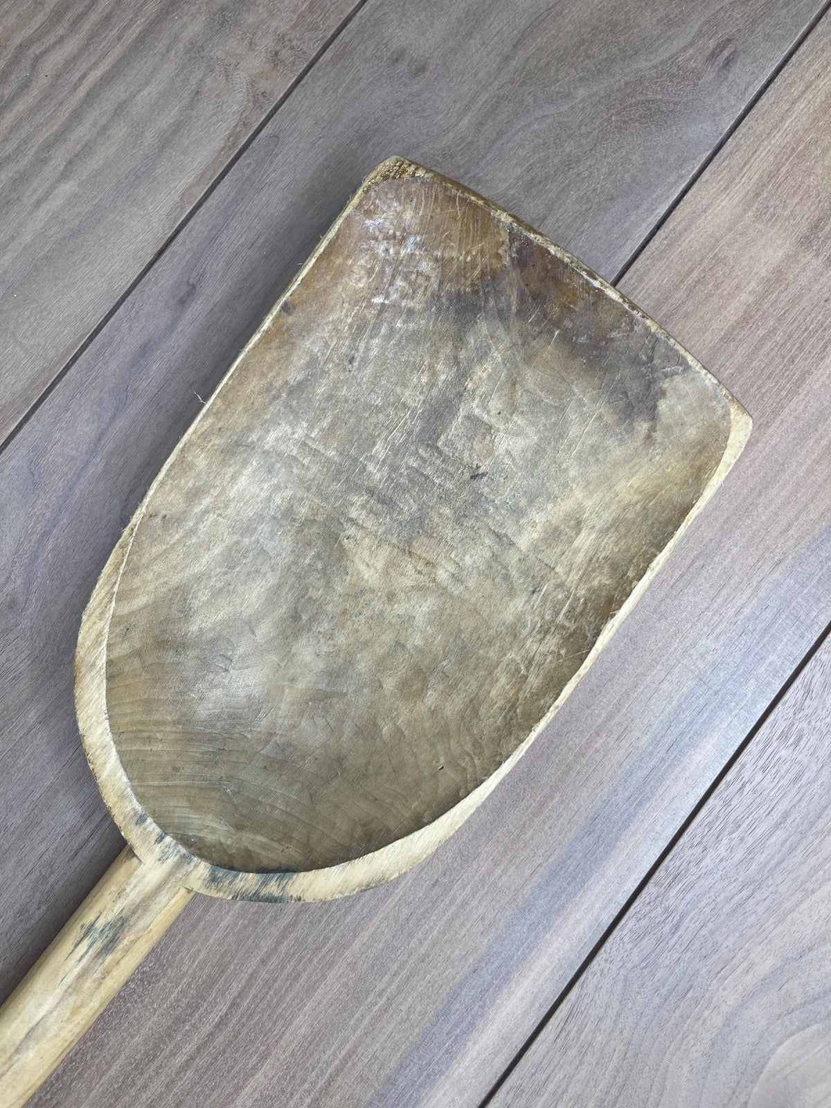 Antique Hand-Carved Wooden Paddle Board