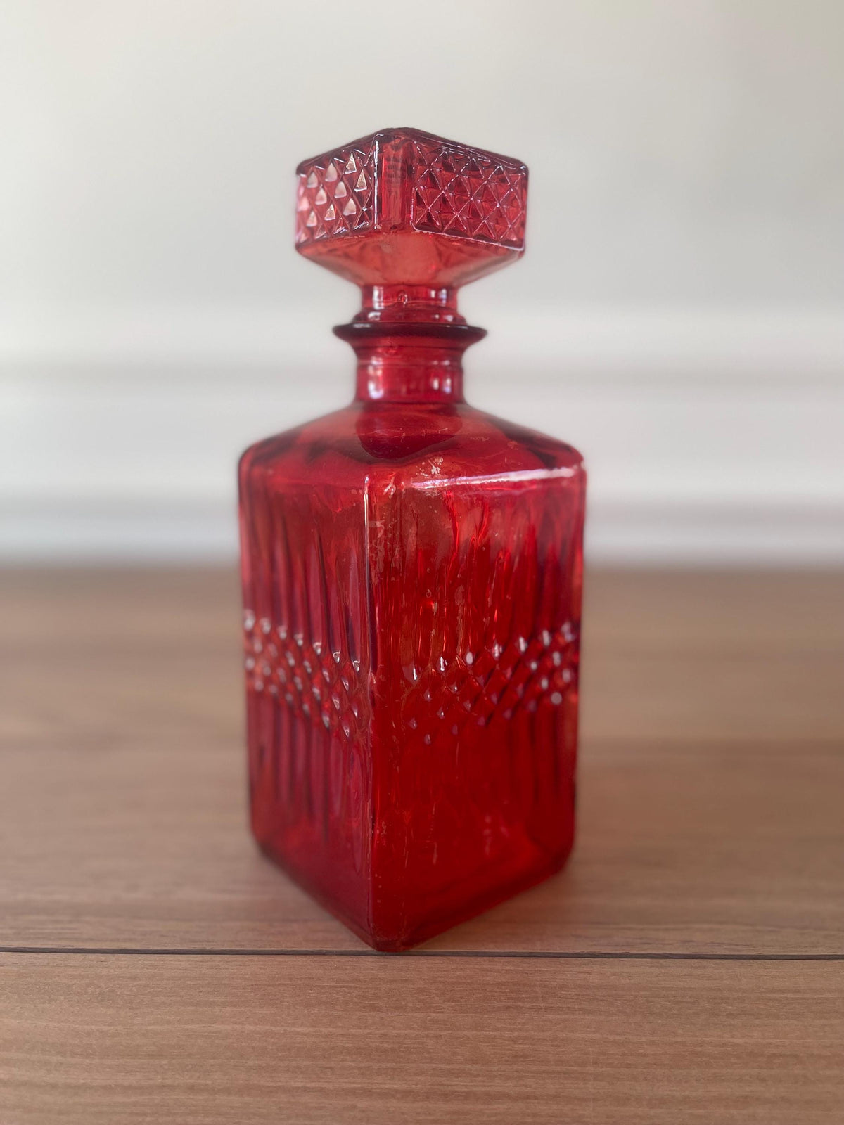 Vintage Ruby Glass Decanters