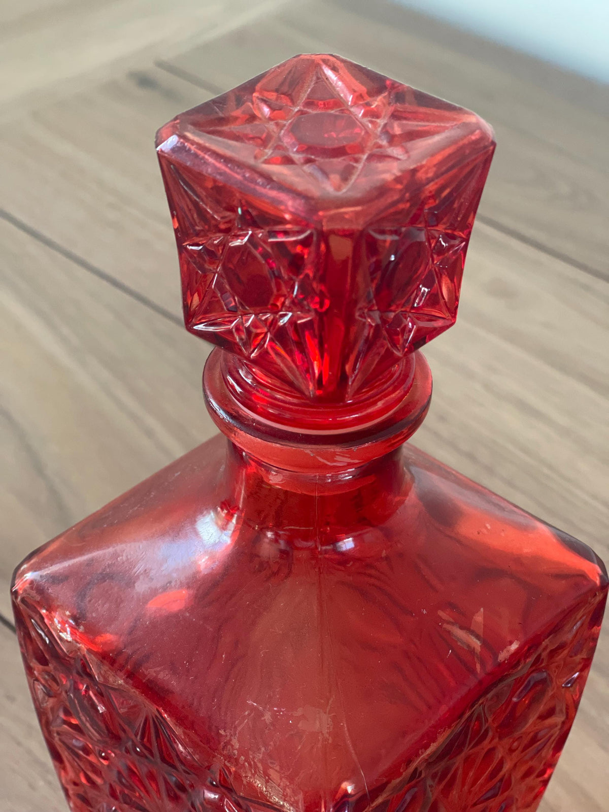 Vintage Ruby Glass Decanters