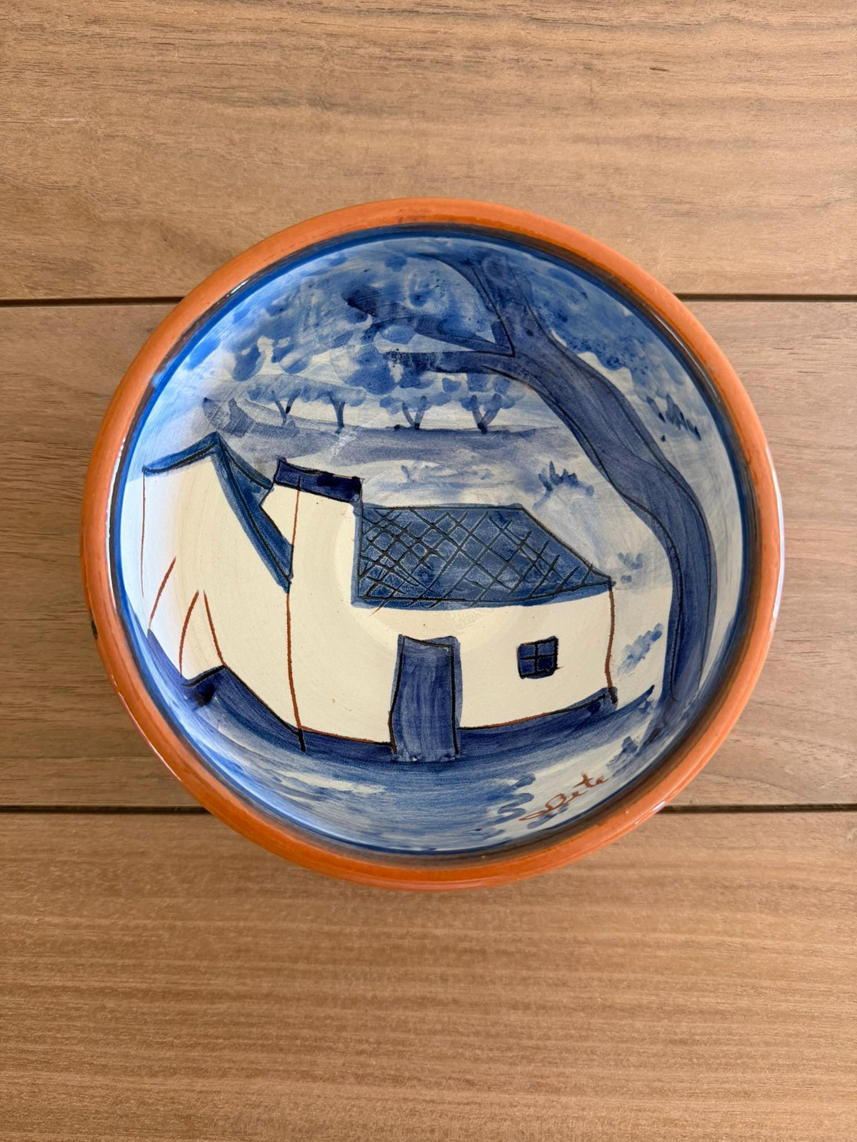 Hand-Painted Portuguese Ceramic Bowl