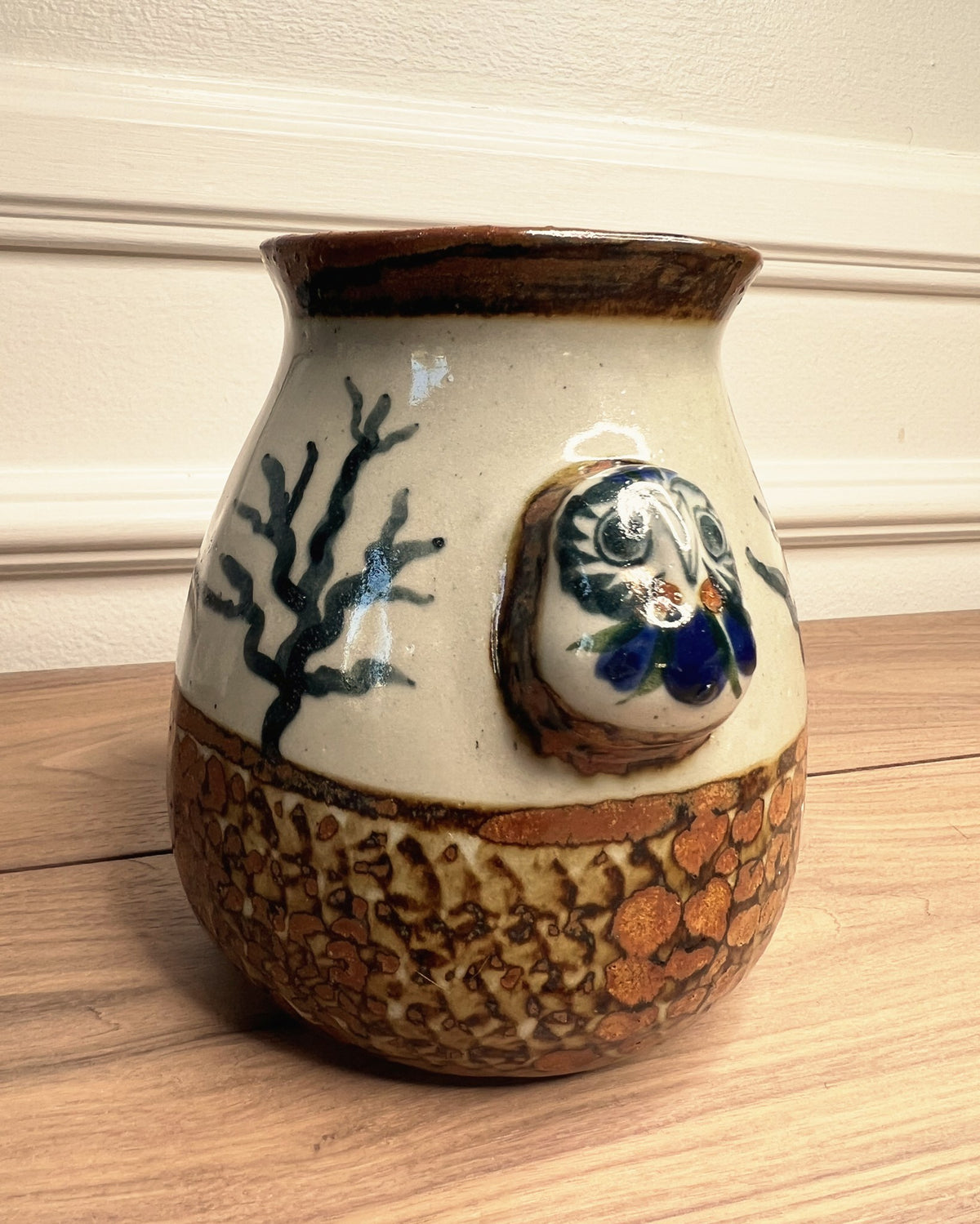 Hand-Painted Owl Vase