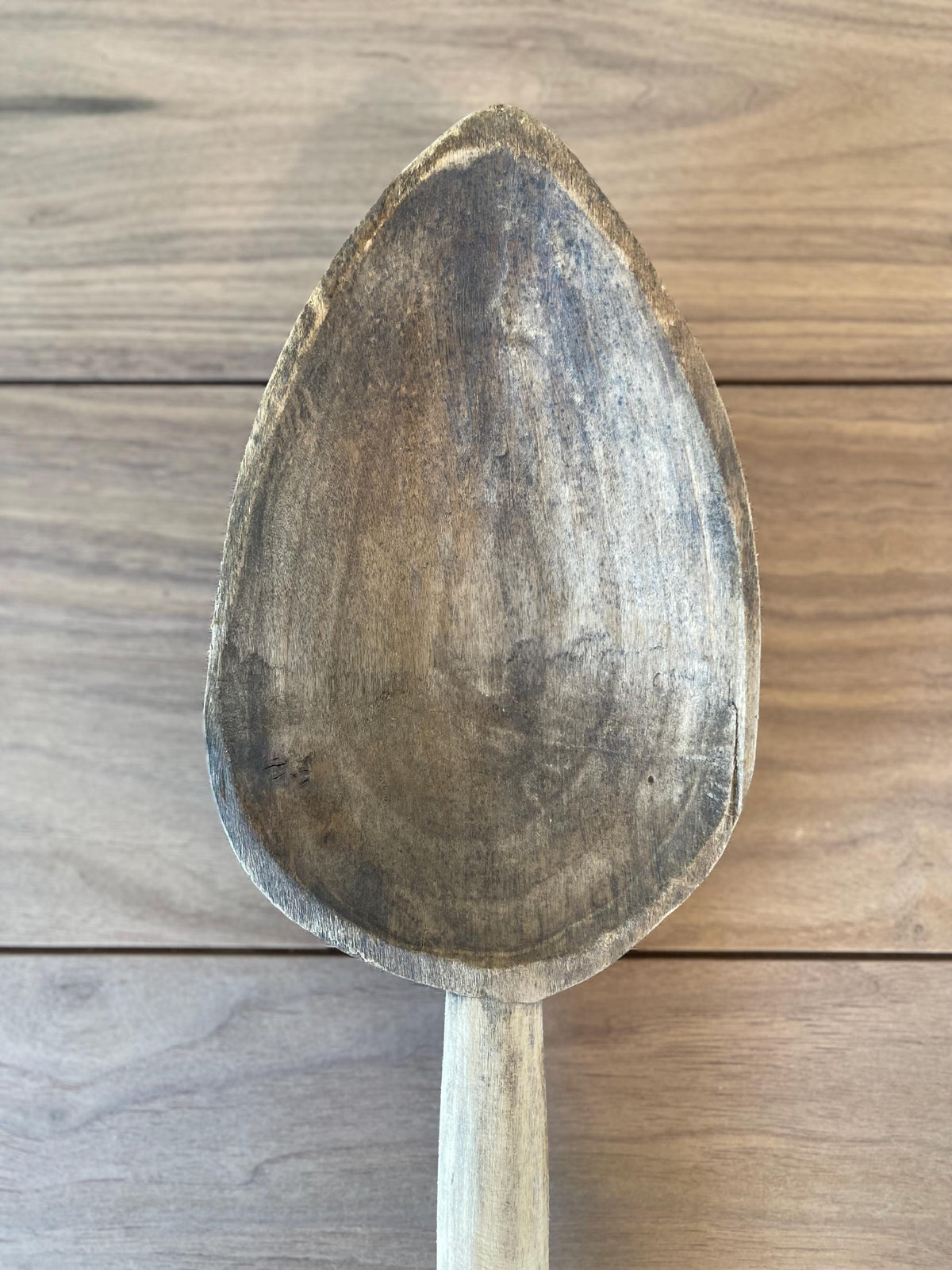 Antique Hand-Carved Wooden Paddle Board