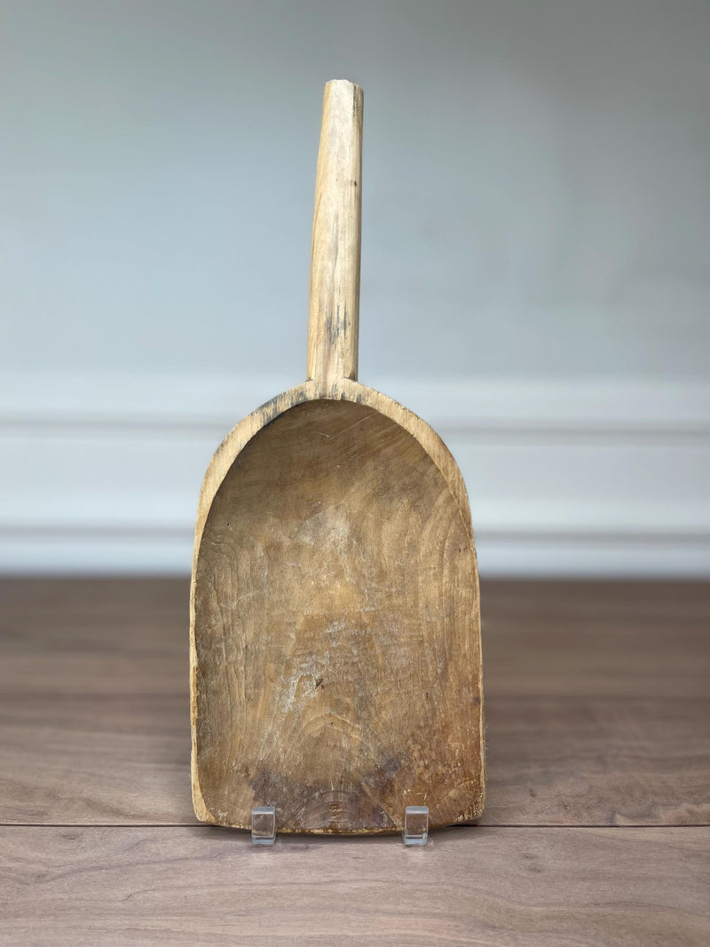 Antique Hand-Carved Wooden Paddle Board