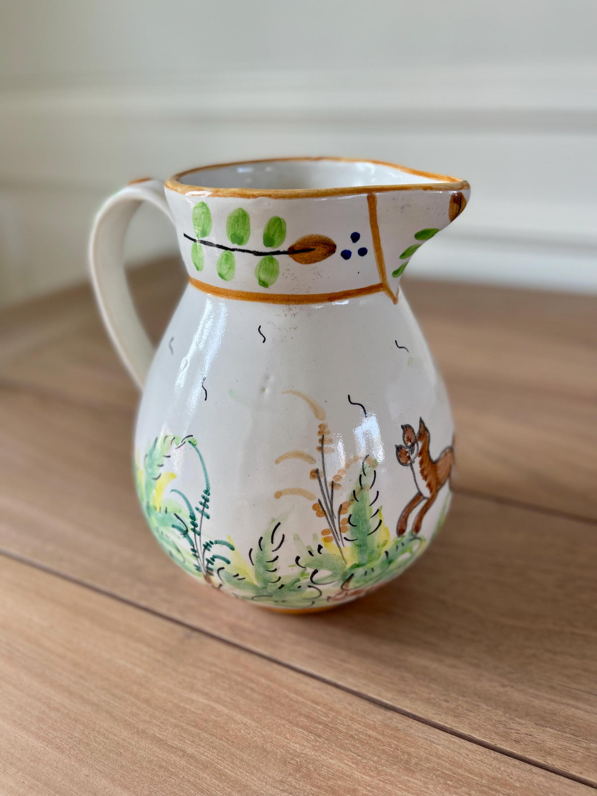 Hand-Painted Spanish Ceramic Pitcher