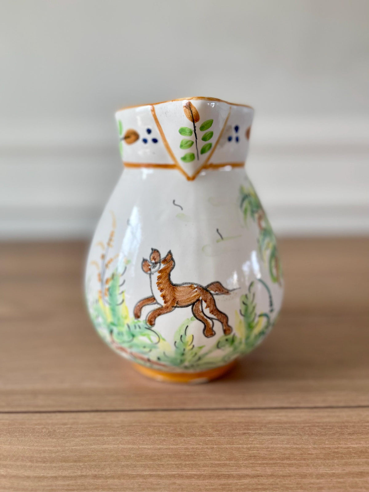 Hand-Painted Spanish Ceramic Pitcher