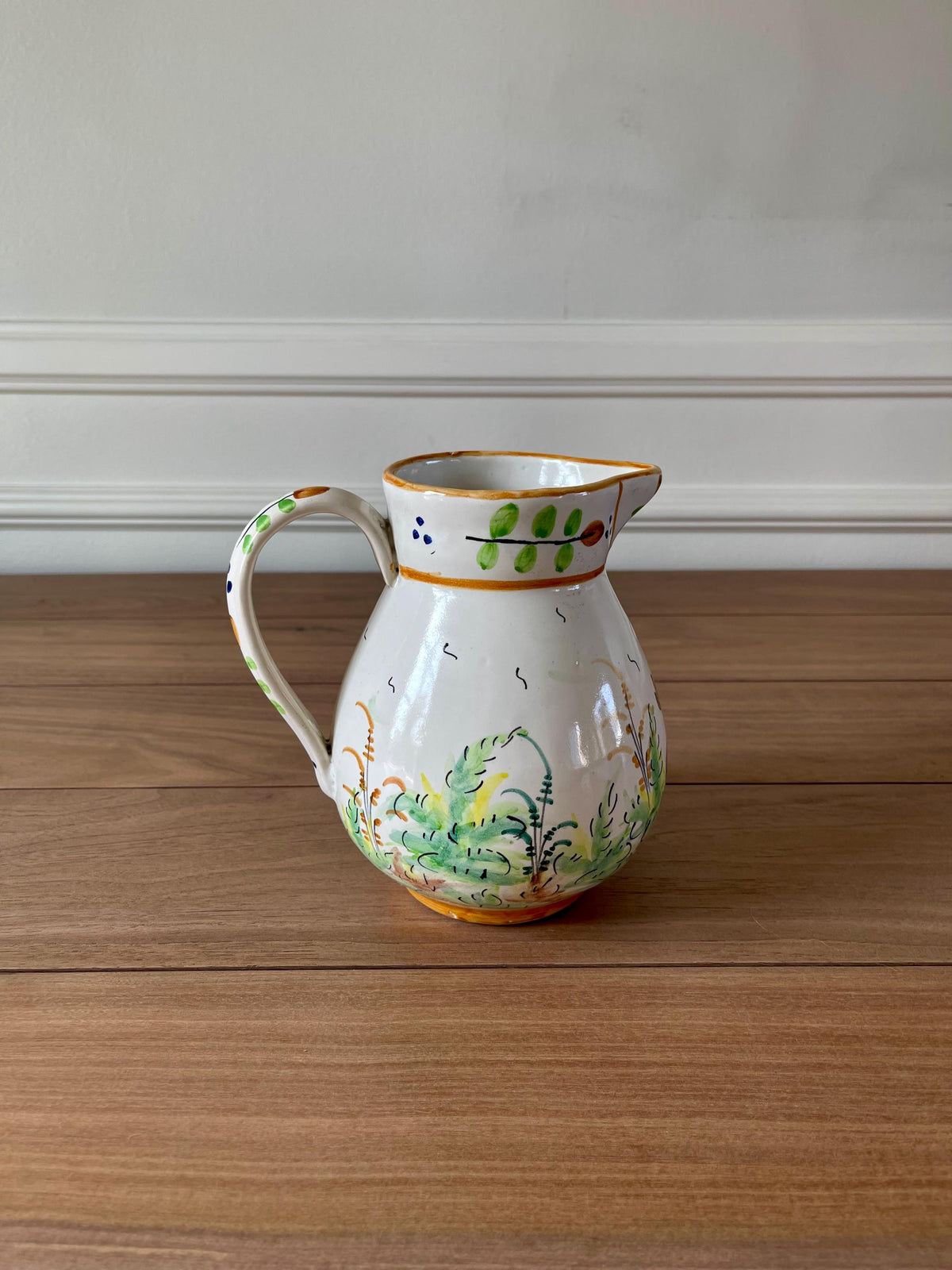 Hand-Painted Spanish Ceramic Pitcher