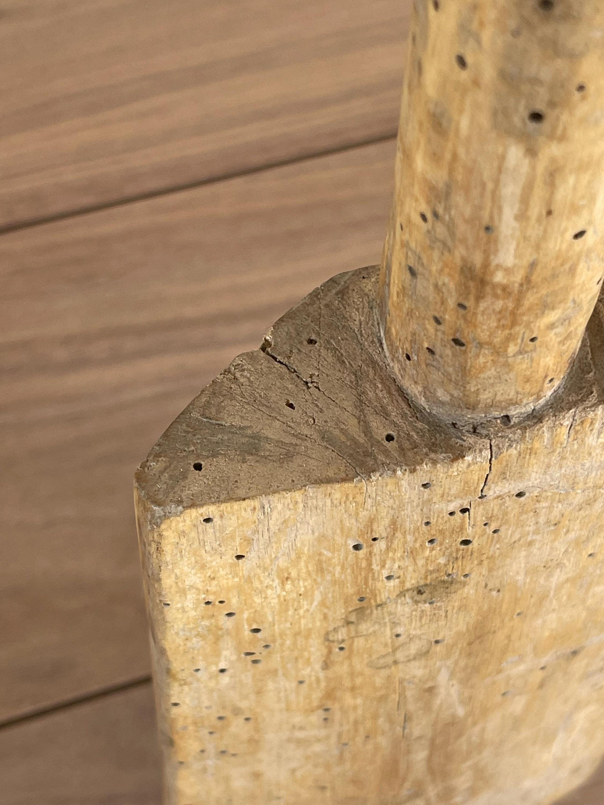 Antique Hand Carved Wooden Paddle Board