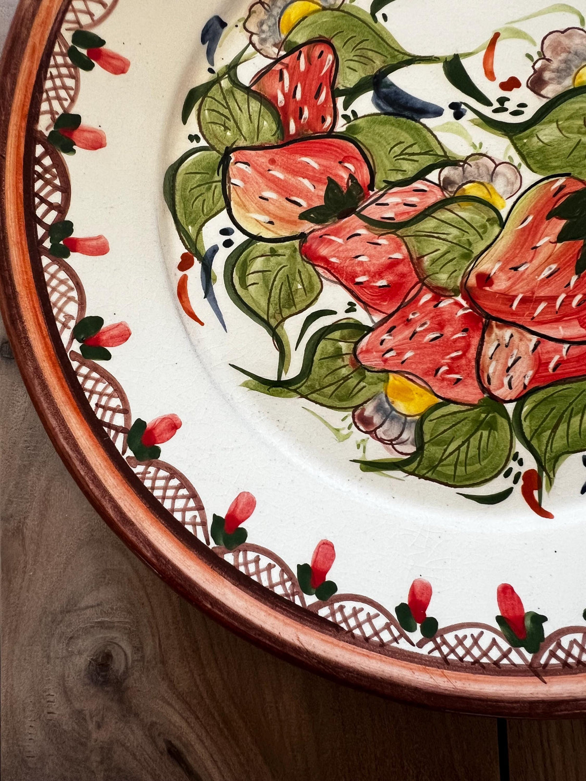 Hand Painted Strawberry Ceramic Plate