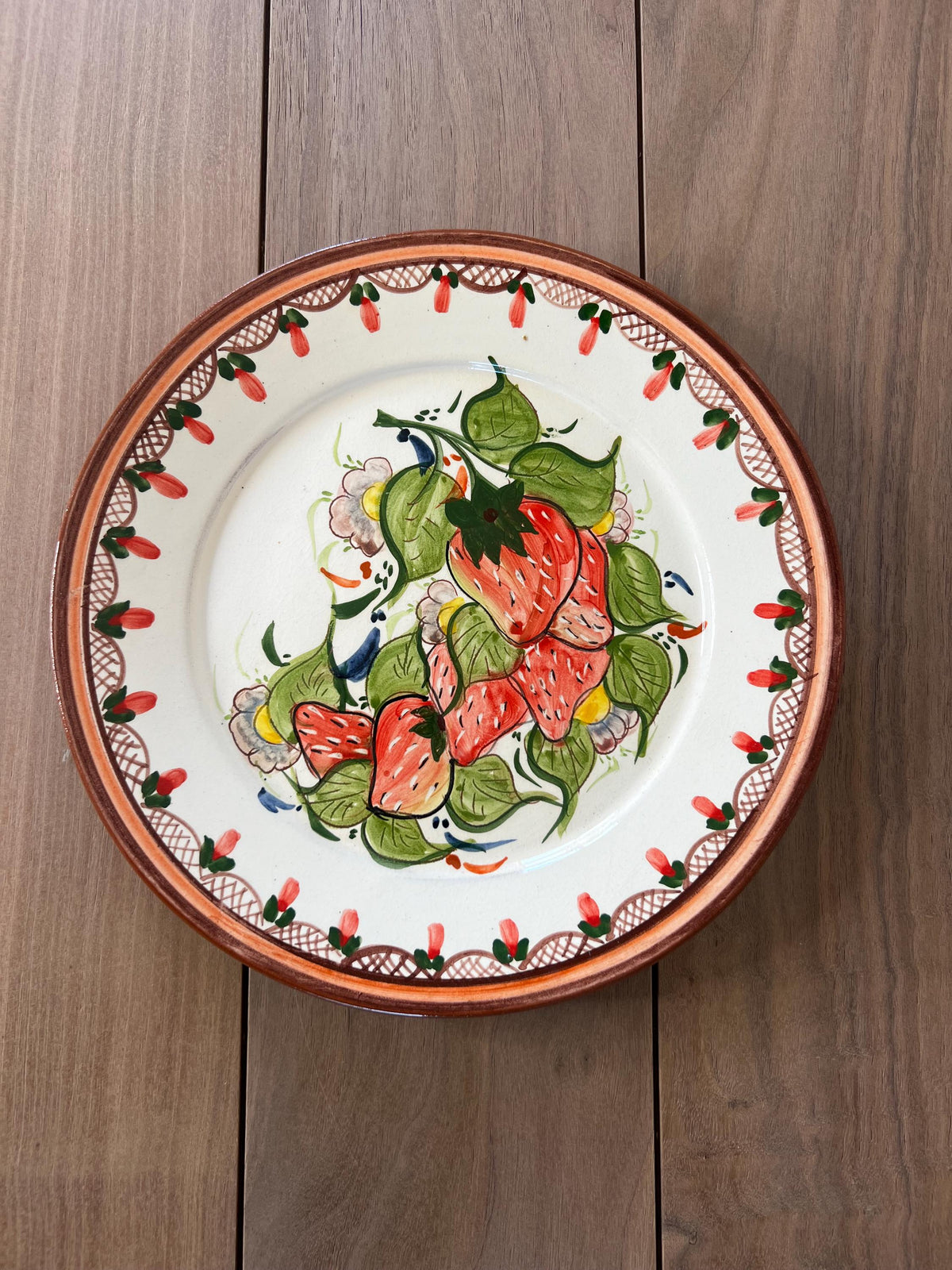 Hand Painted Strawberry Ceramic Plate