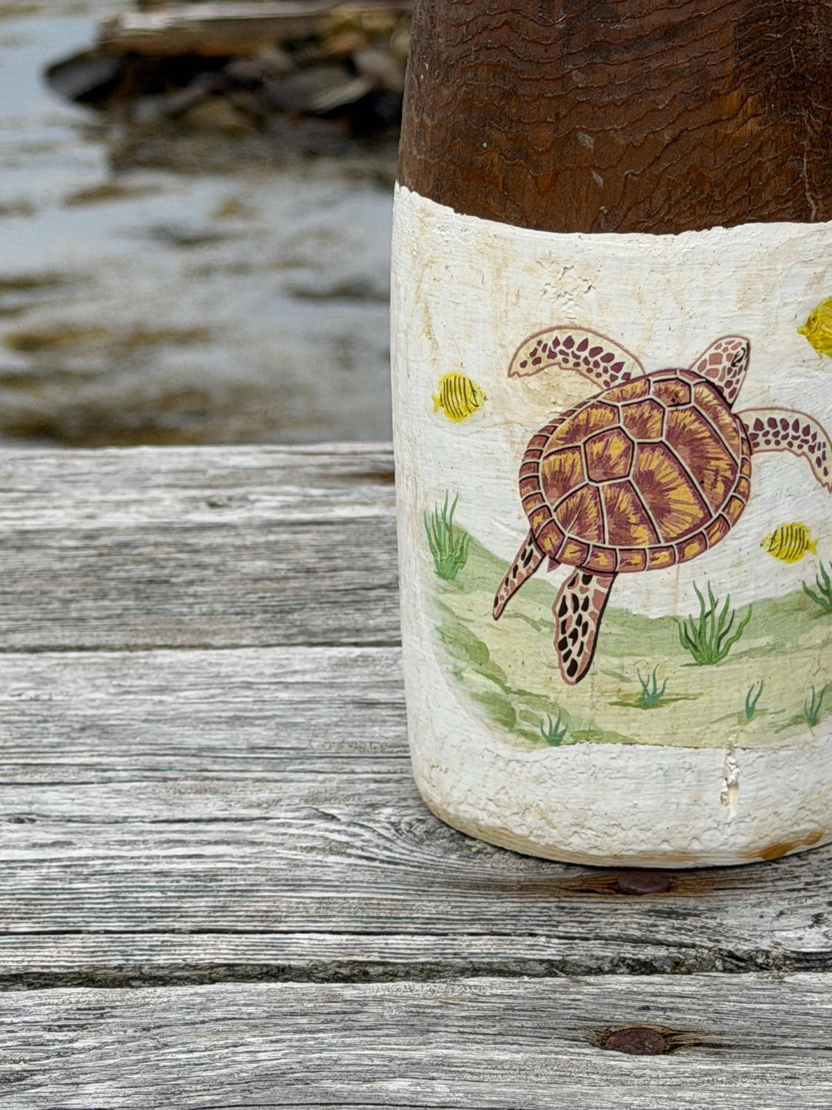 Vintage Hand-Painted Lobster Buoy Door Stop