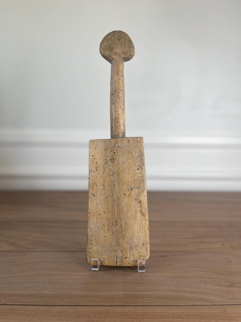 Antique Hand Carved Wooden Paddle Board