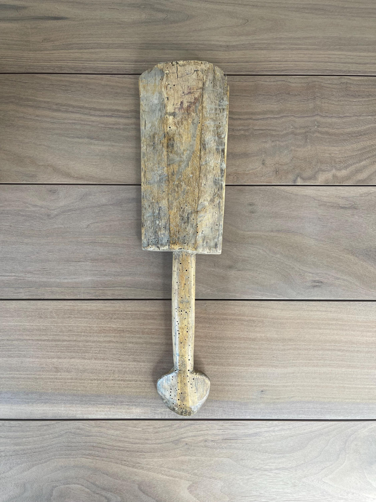 Antique Hand Carved Wooden Paddle Board