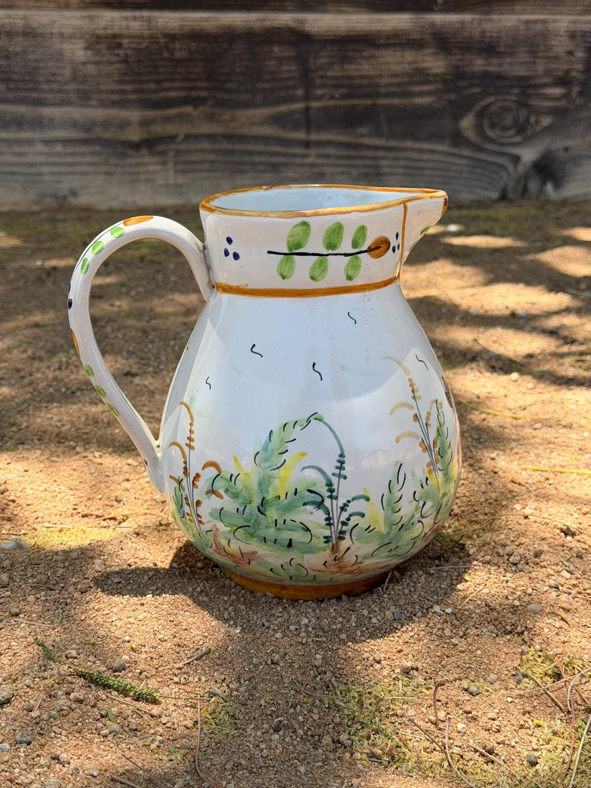 Hand-Painted Spanish Ceramic Pitcher