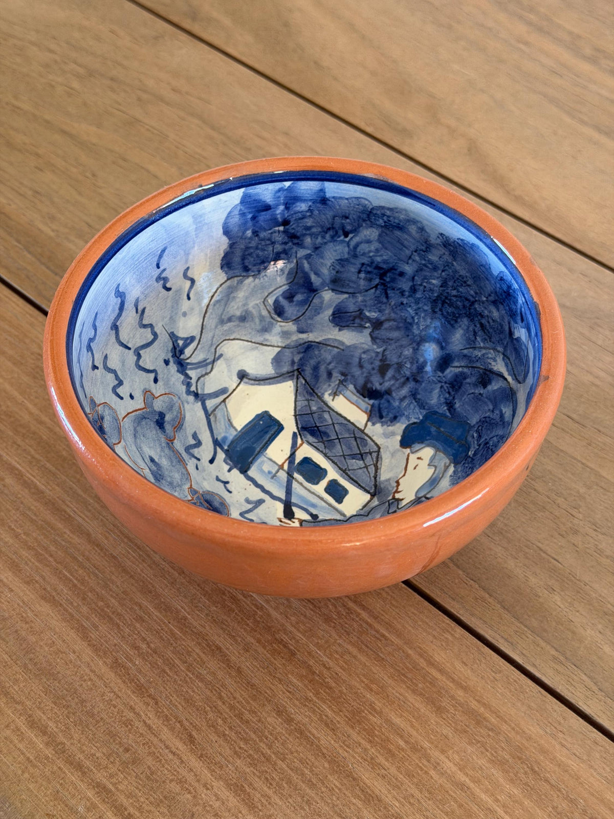 Hand-Painted Portuguese Ceramic Bowl
