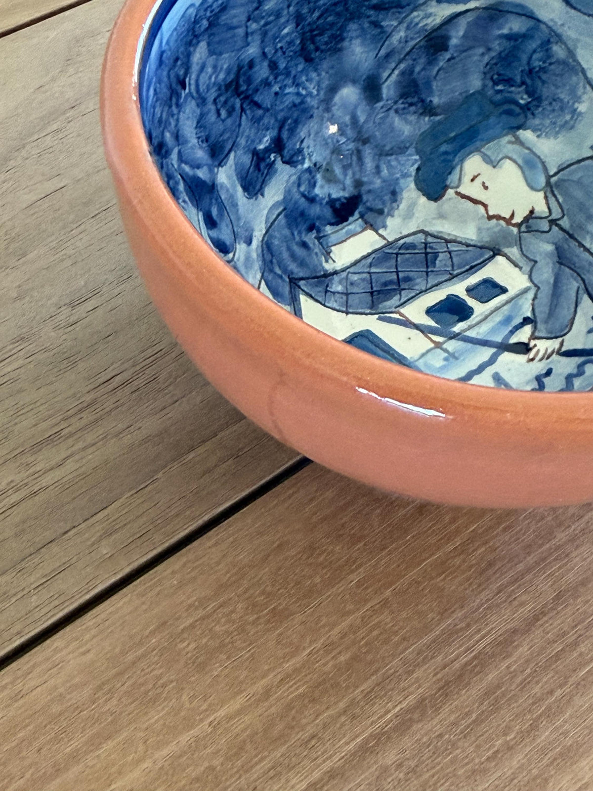 Hand-Painted Portuguese Ceramic Bowl