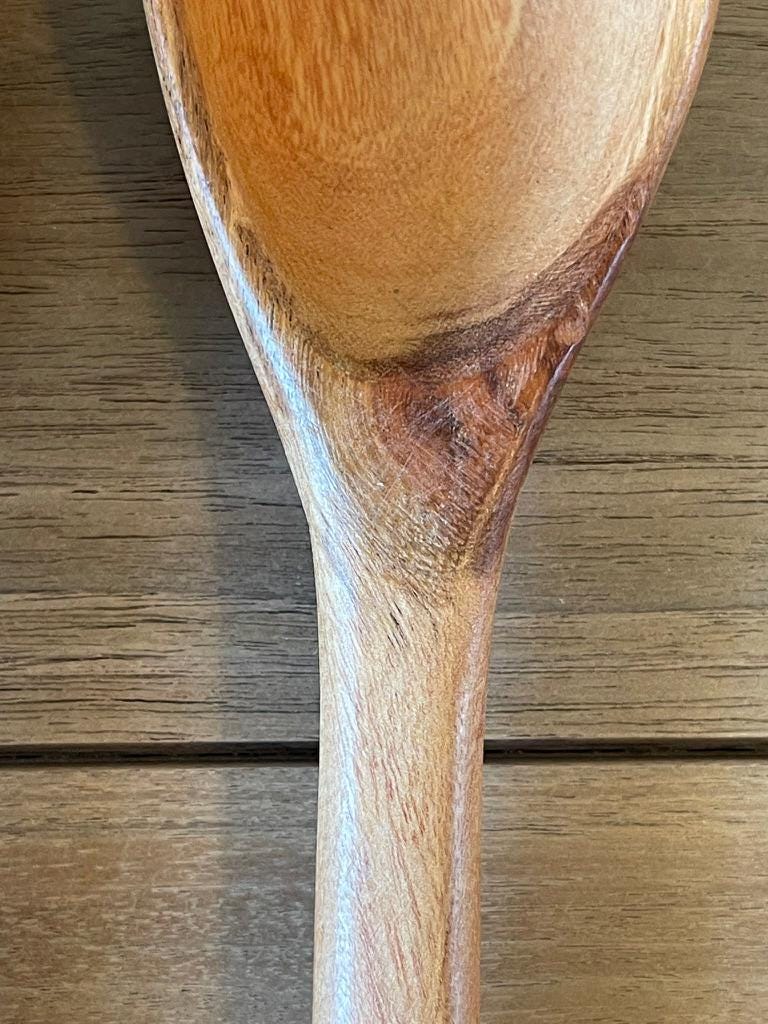 Hand-Carved Serving Spoon