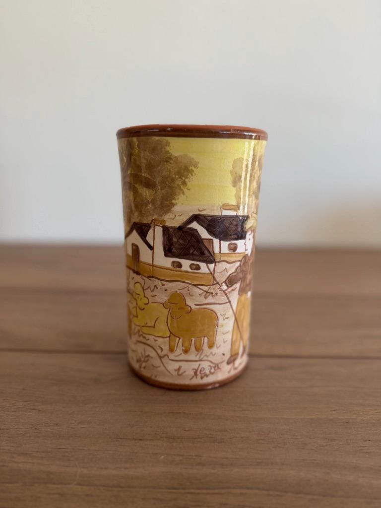 Hand-Painted Portuguese Ceramic Vase
