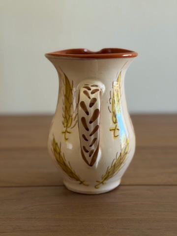 Hand-Painted Portuguese Ceramic Pitcher Vase