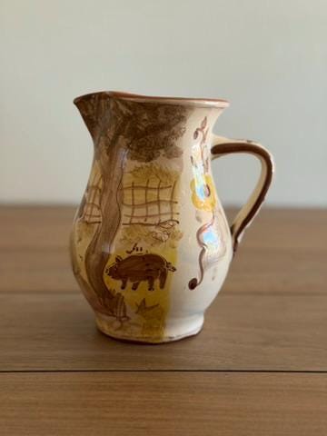 Hand-Painted Portuguese Ceramic Pitcher