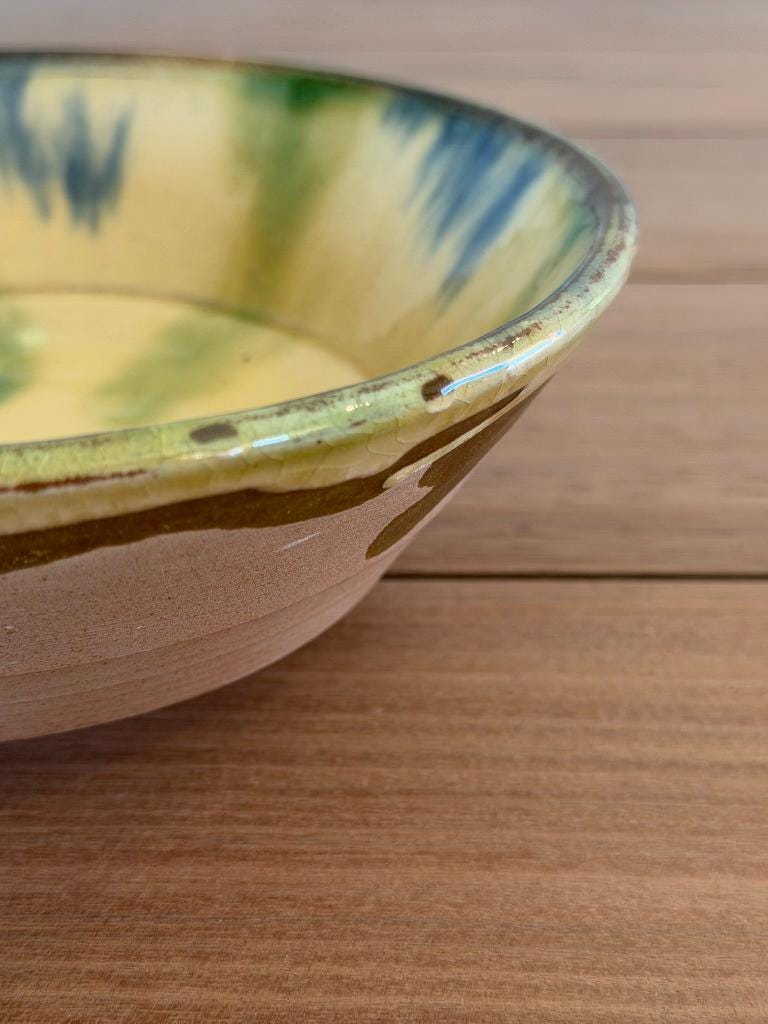 Vintage Hand-Painted Ceramic Serving Bowl