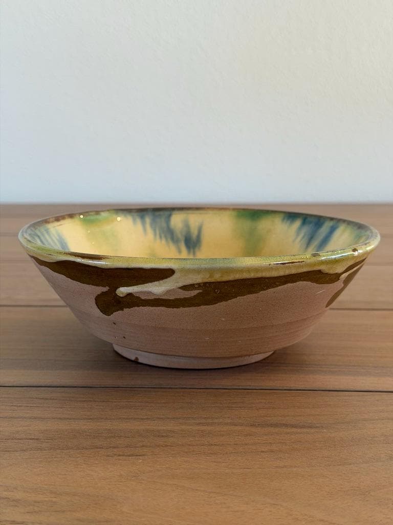 Vintage Hand-Painted Ceramic Serving Bowl