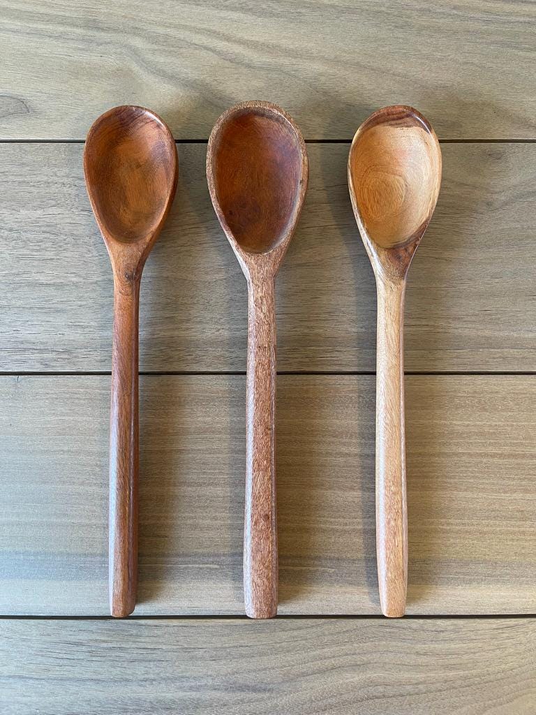 Hand-Carved Serving Spoon