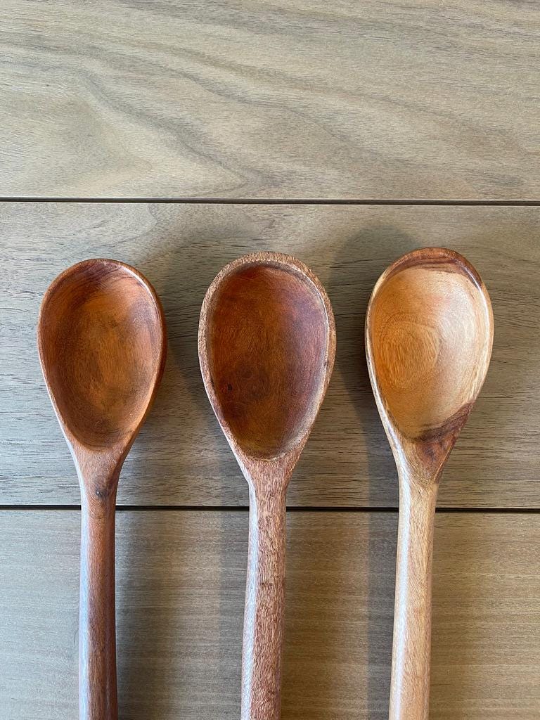 Hand-Carved Serving Spoon