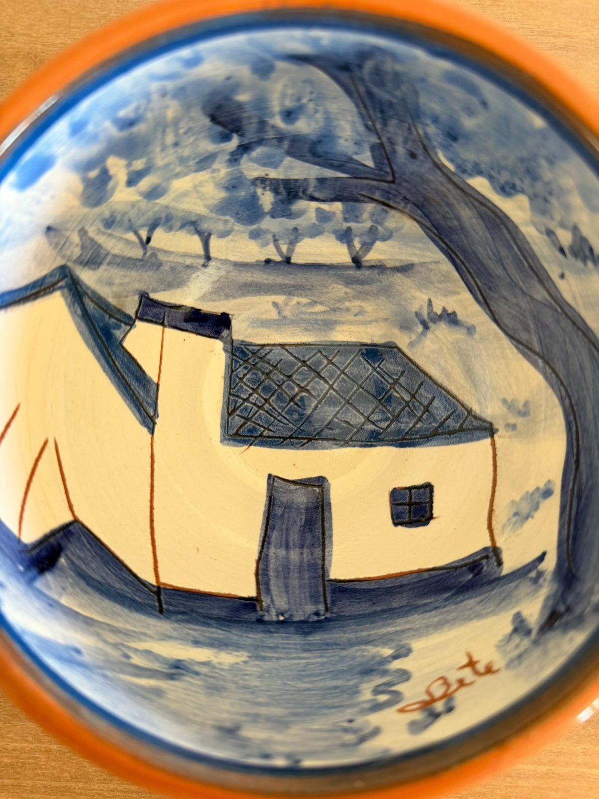 Hand-Painted Portuguese Ceramic Bowl