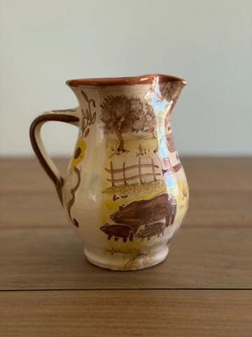 Hand-Painted Portuguese Ceramic Pitcher