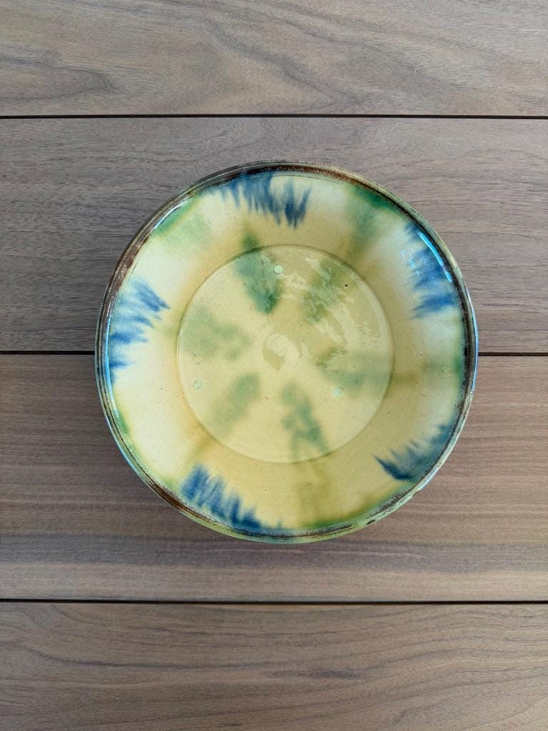 Vintage Hand-Painted Ceramic Serving Bowl