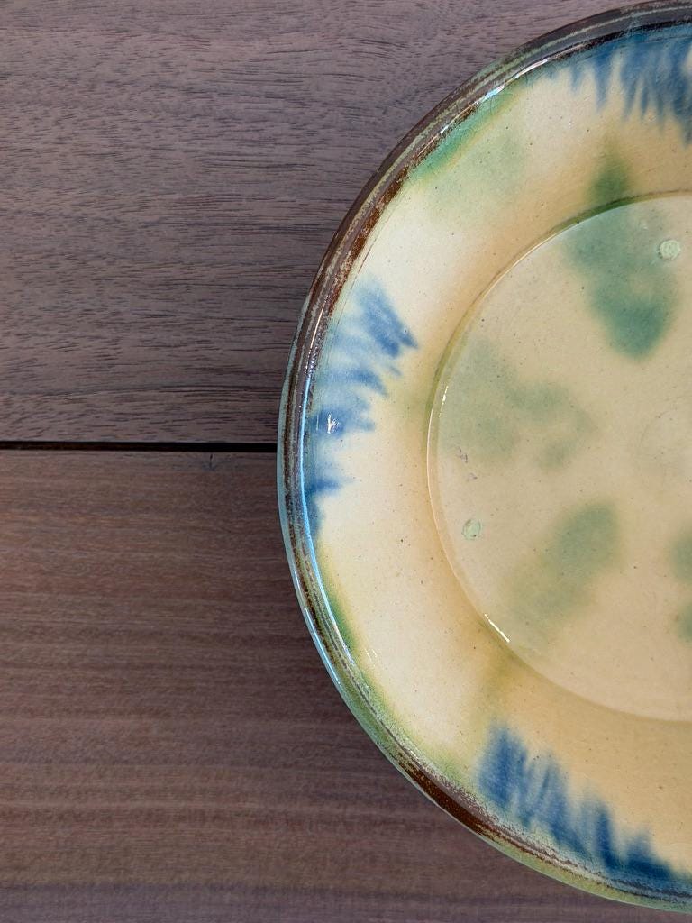 Vintage Hand-Painted Ceramic Serving Bowl