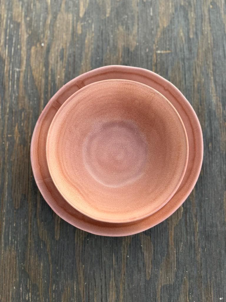 French Rose Stoneware Deep Plate